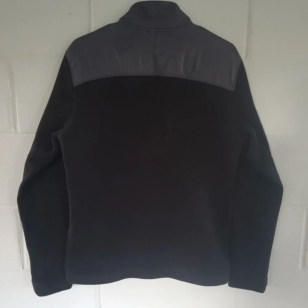 The North Face Jacket Mens Gordon Anza Sweater Knit Fleece Blk Gry Sz M DAMAGED